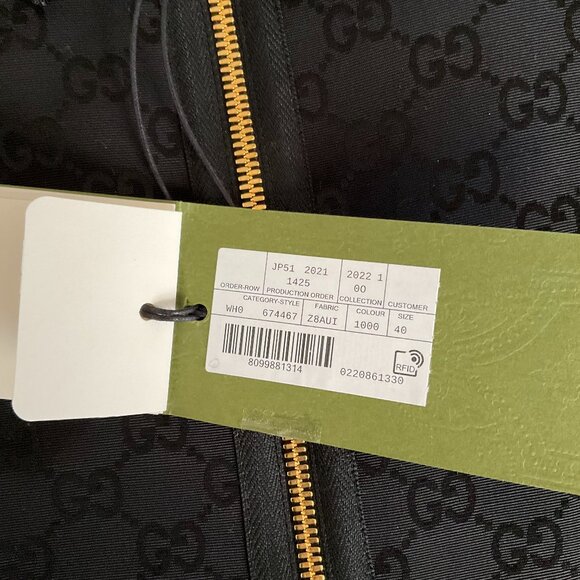 Gucci Black Monogram Jacquard Faille Jumpsuit with Belt - Picture 6 of 14